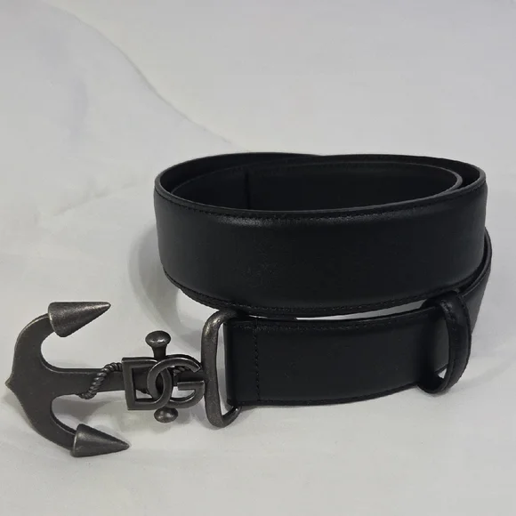 Dolce & Gabbana Black Anchor Buckle Belt - Picture 1 of 14